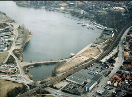 Hafenquartier Obereiderhafen 1997 aus der Vogelperspektive