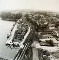 Hafenquartier Obereiderhafen ca. 1963 aus der Vogelperspektive